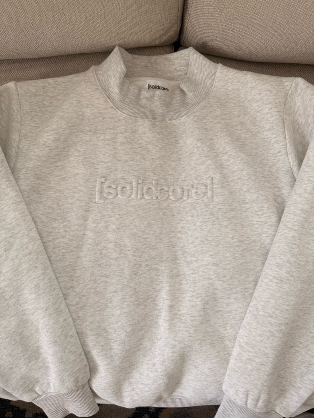 [solidcore] Light Heather Gray Mockneck Sweatshirt
